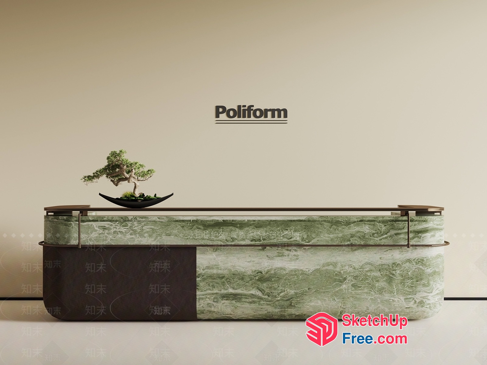 Poliform Reception Desk 3D SketchUp File