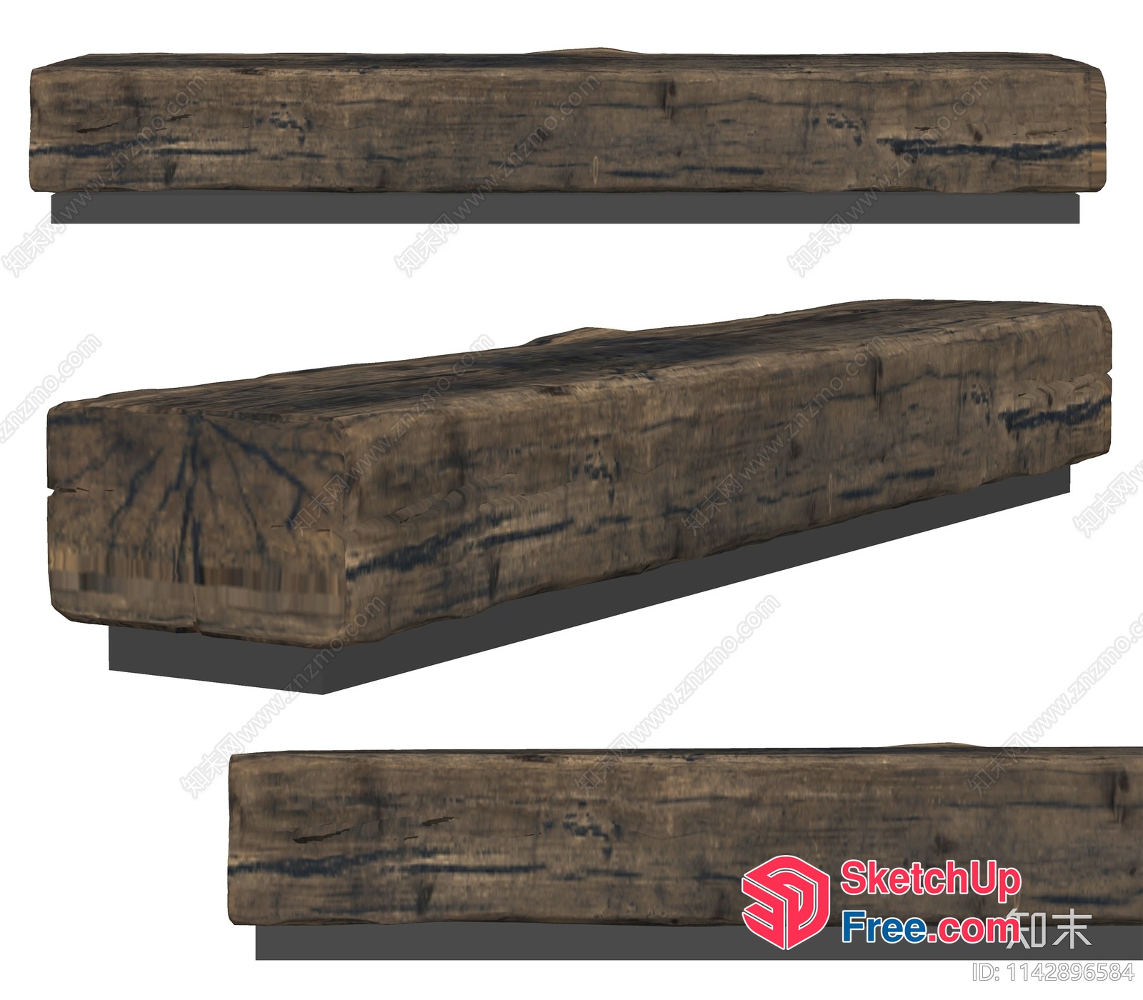 Rustic Wooden Mantel 3D SketchUp File