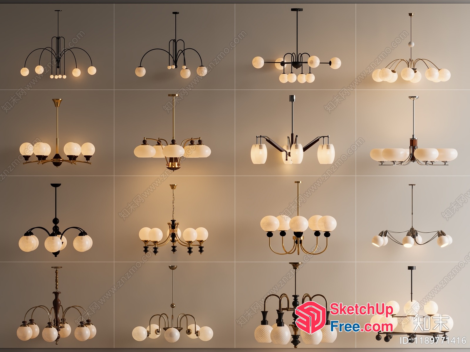 Elegant Chandelier Collection 3D SketchUp File