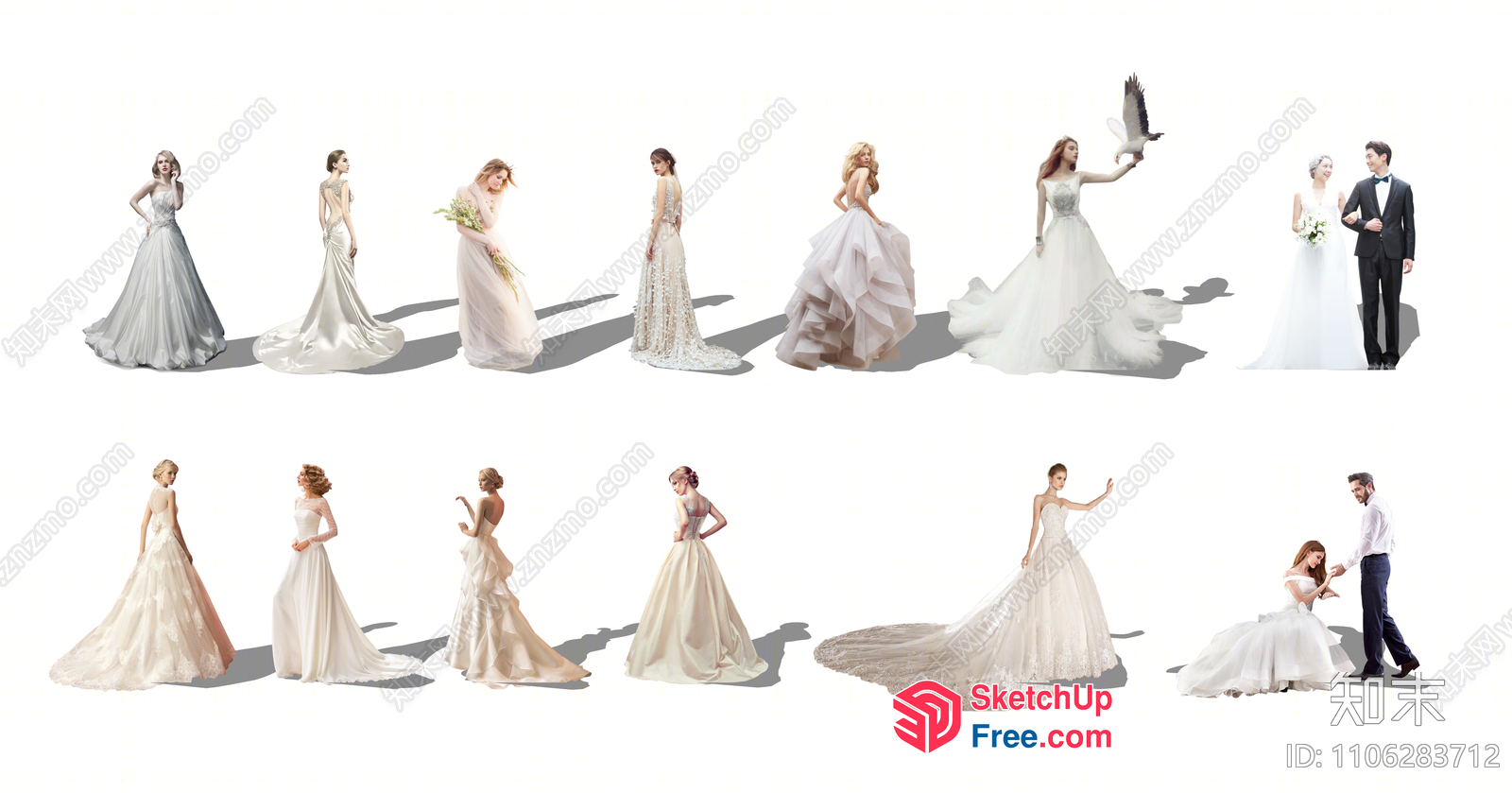 Elegant Wedding Attire Collection 3D SketchUp File