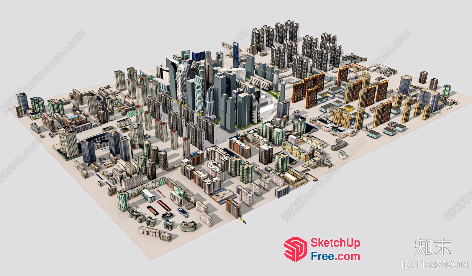 3D Model Of A City Block 3D SketchUp File