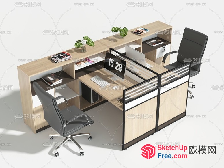 Modern Office Furniture Set 3D SketchUp File