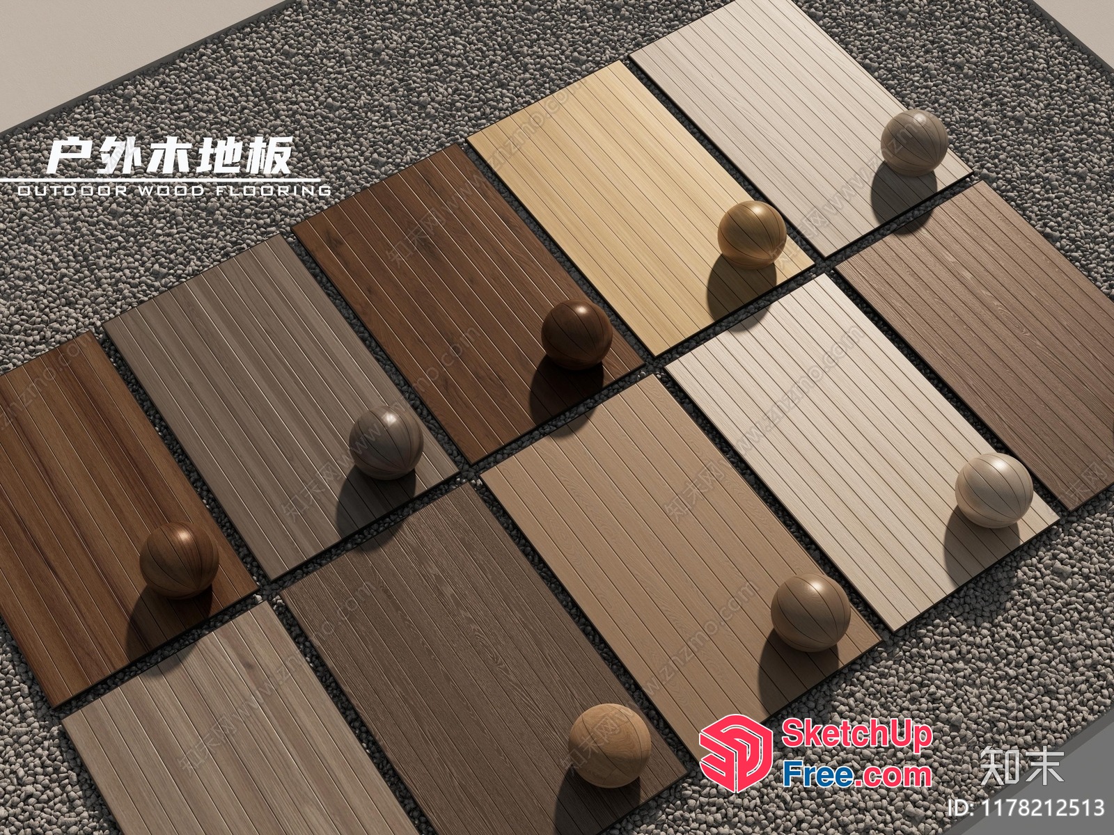 Outdoor Wood Flooring Collection 3D SketchUp File