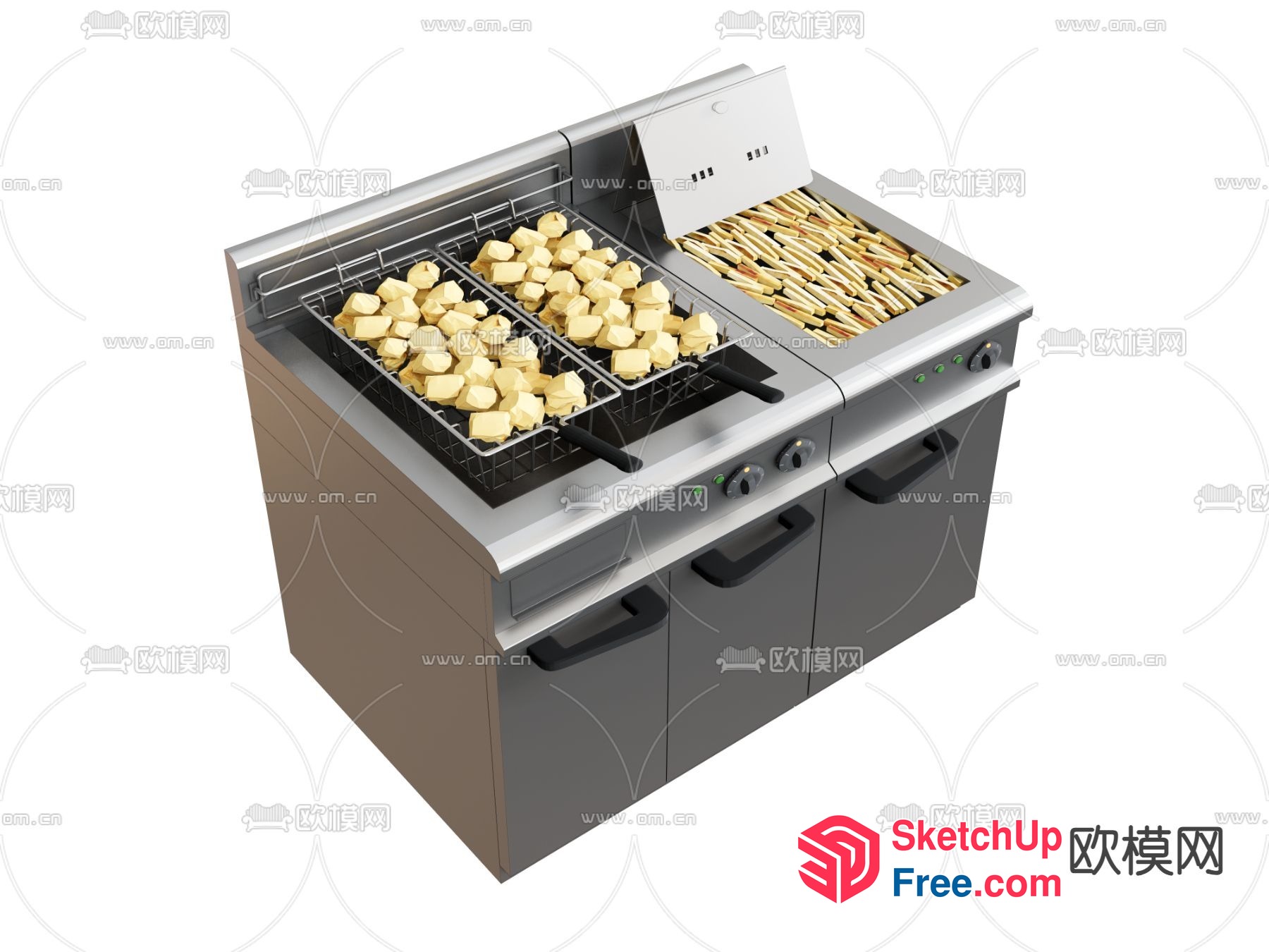 Modern Commercial Kitchen Equipment 3D SketchUp File