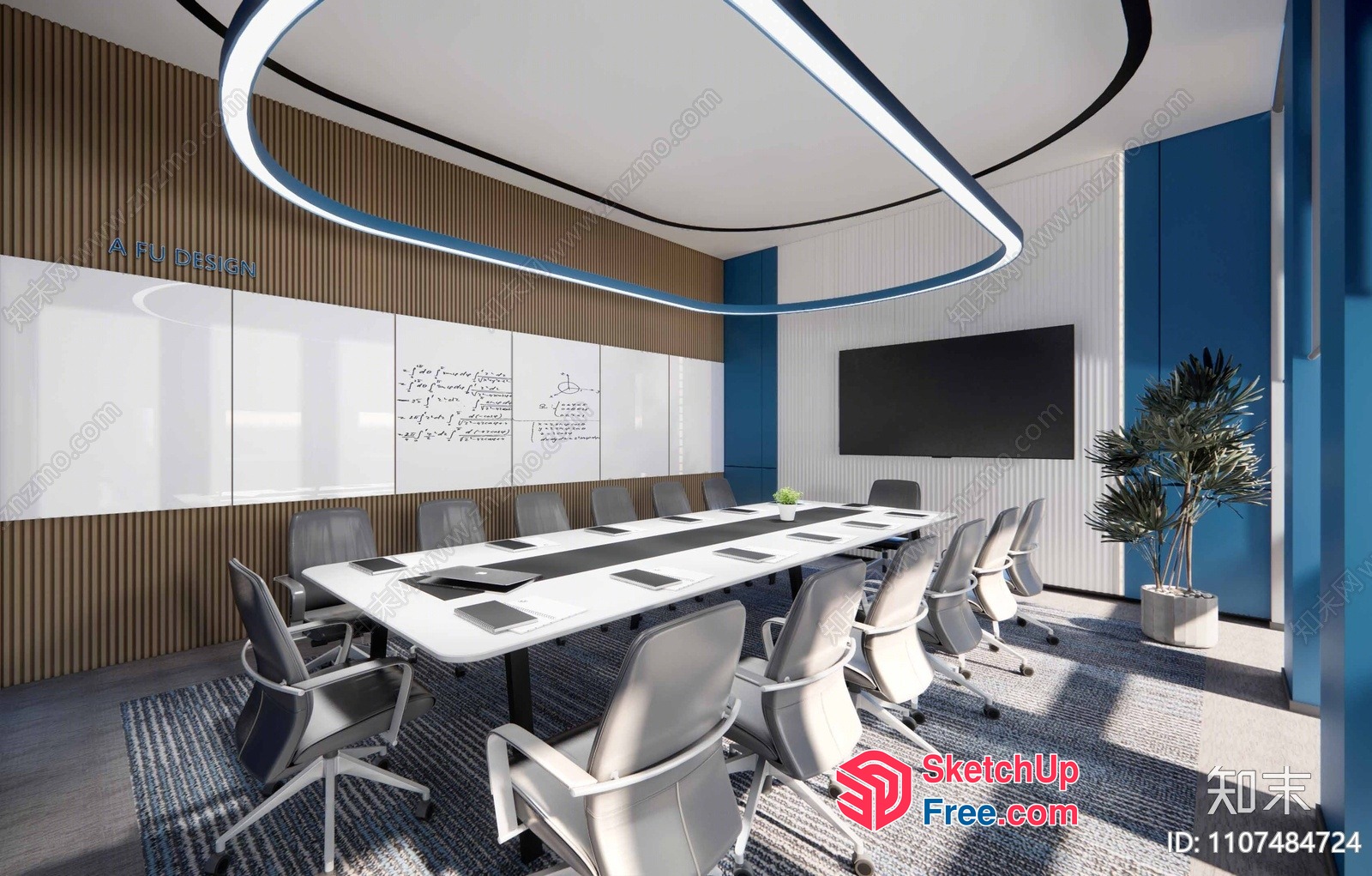 Modern Office Meeting Room With Contemporary Furniture 3D SketchUp File