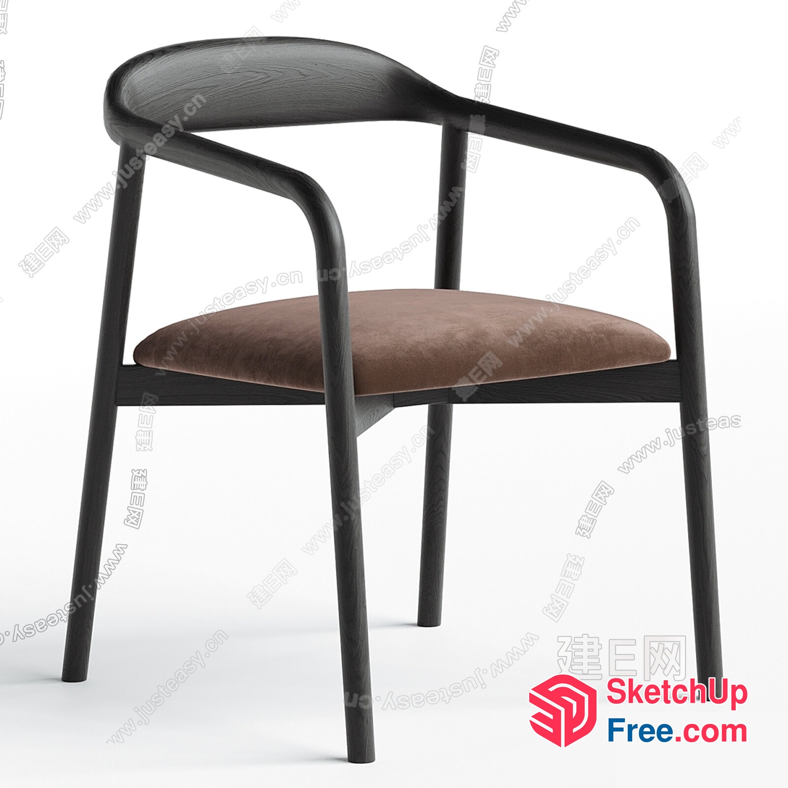 Simple Yet Elegant Chair Design With Curved Backrest 3D SketchUp File