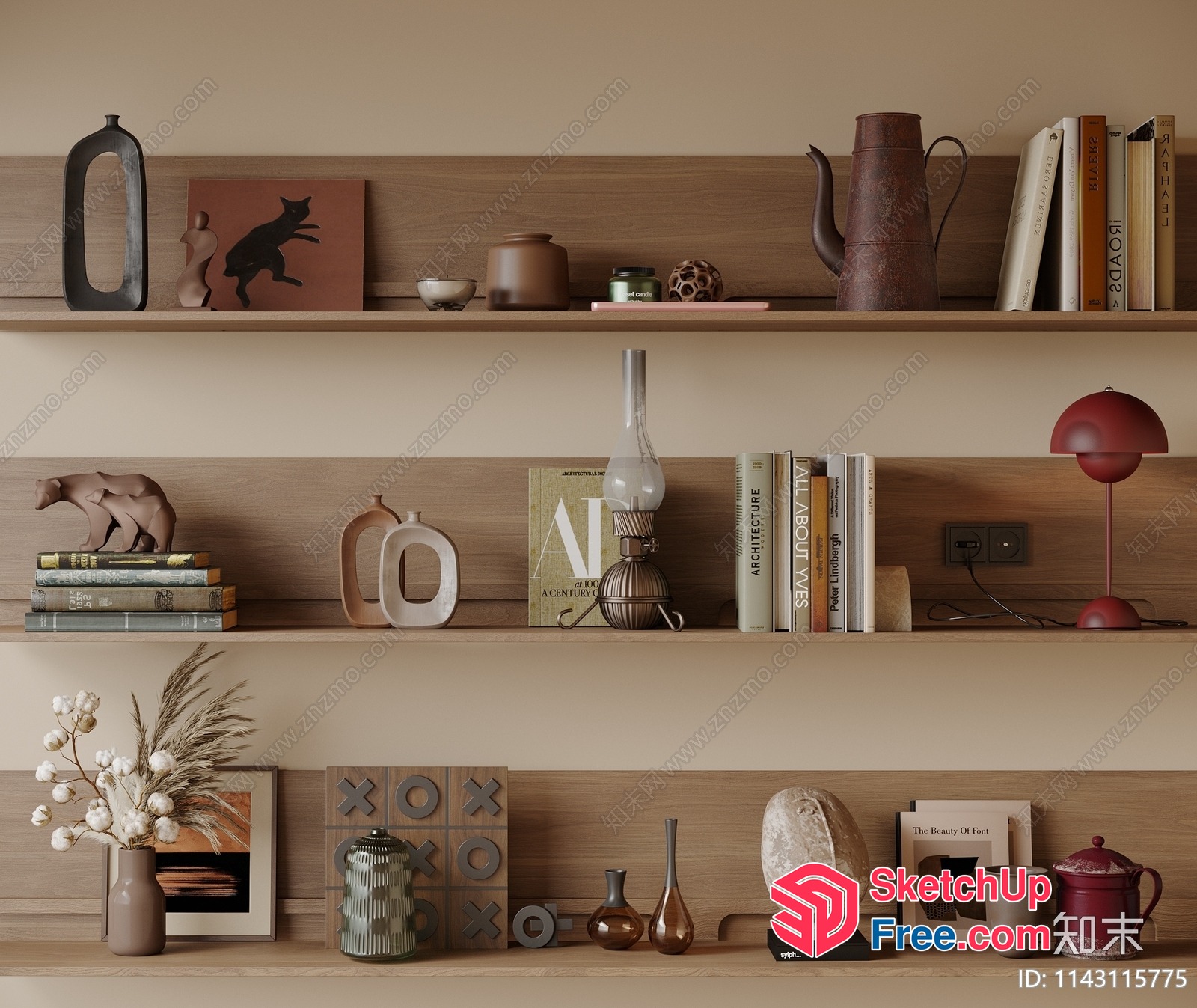 Modern Minimalist Decorative Shelf 3D SketchUp File