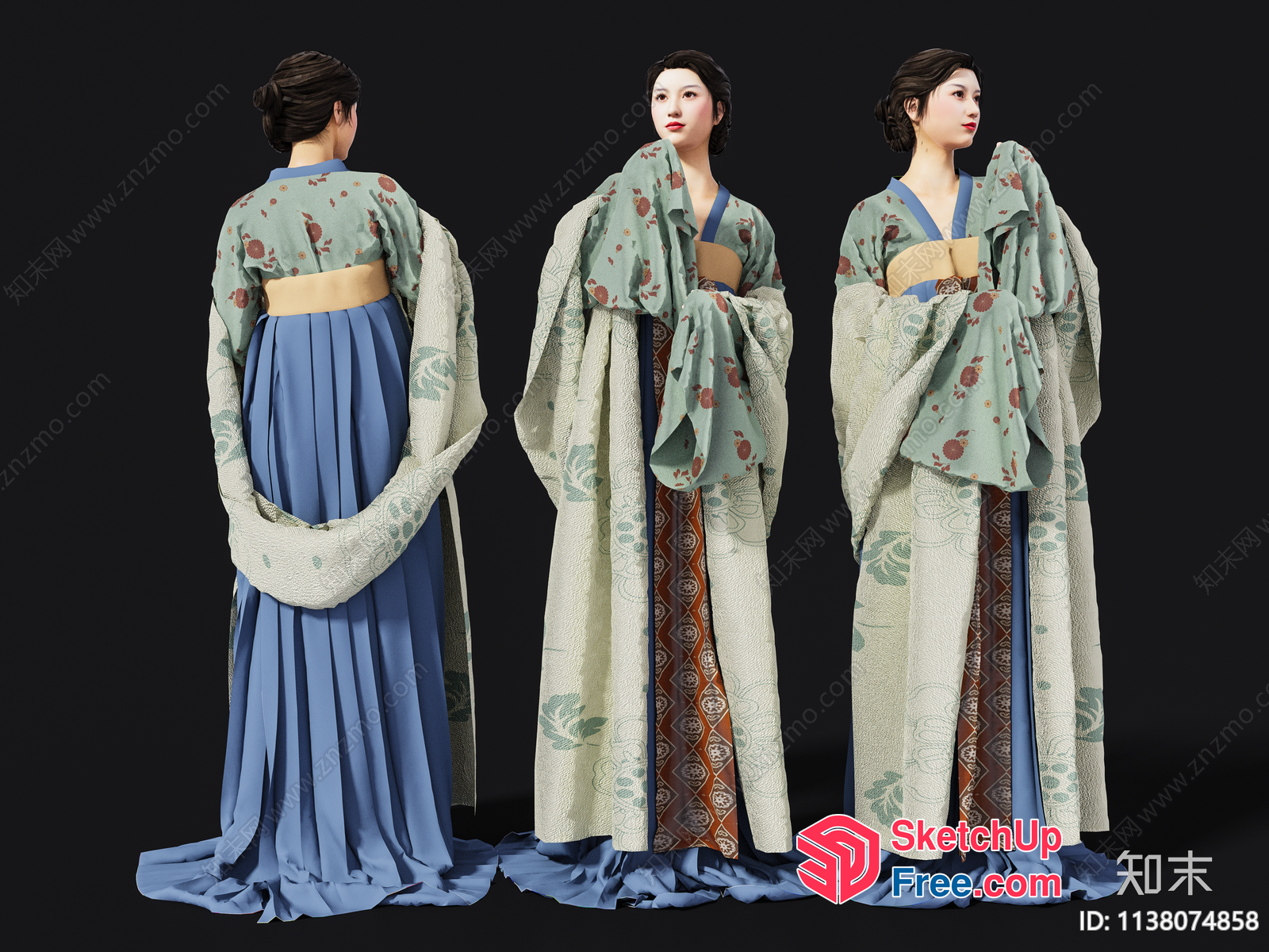 Traditional Japanese Woman'S Clothing 3D SketchUp File