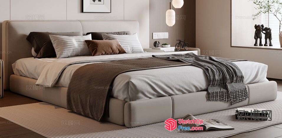 Modern Minimalist Bedroom Interior Design 3D SketchUp File