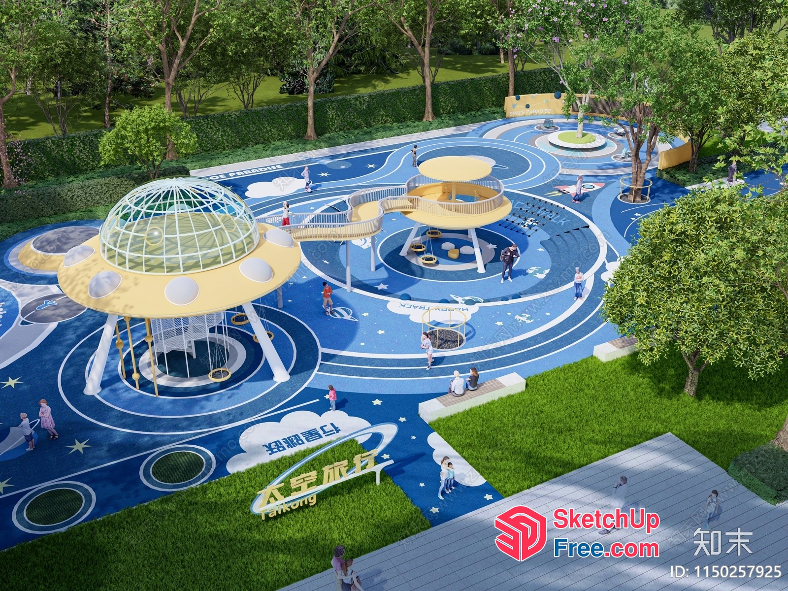 Futuristic Space-Themed Playground 3D SketchUp File