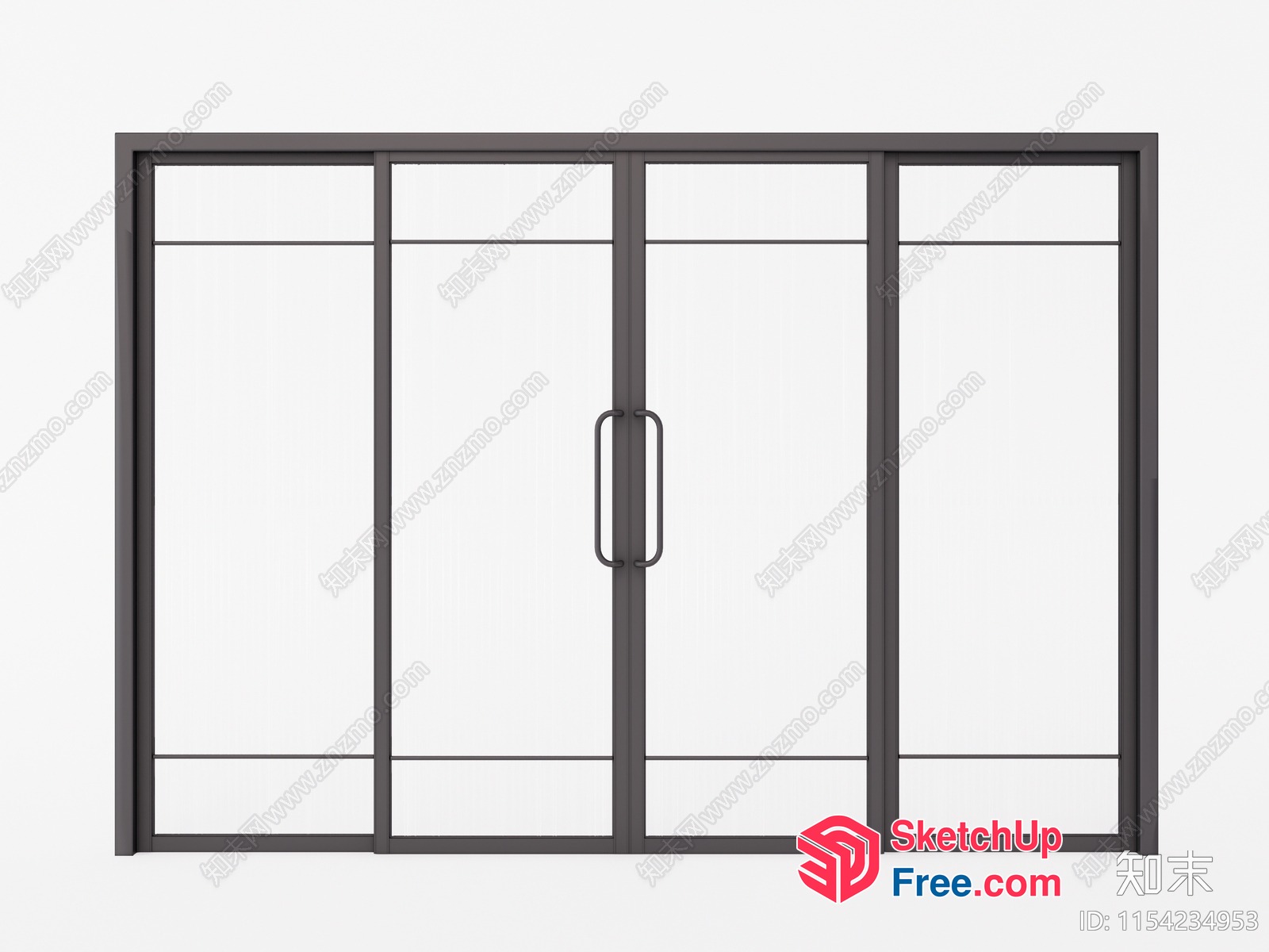 Glass Curtain Wall With Door 3D SketchUp File