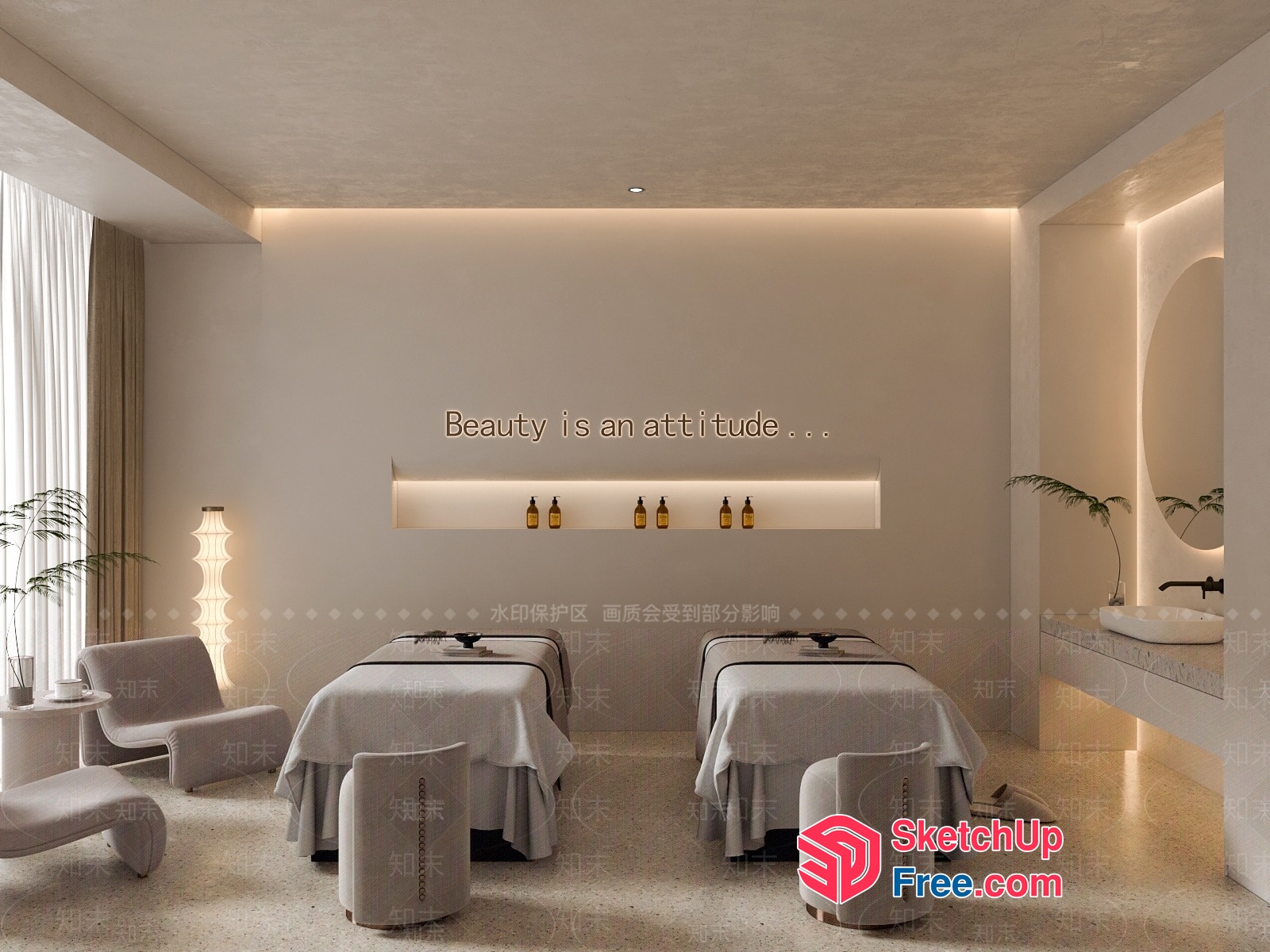 A Serene And Inviting Massage Room Ambiance 3D SketchUp File