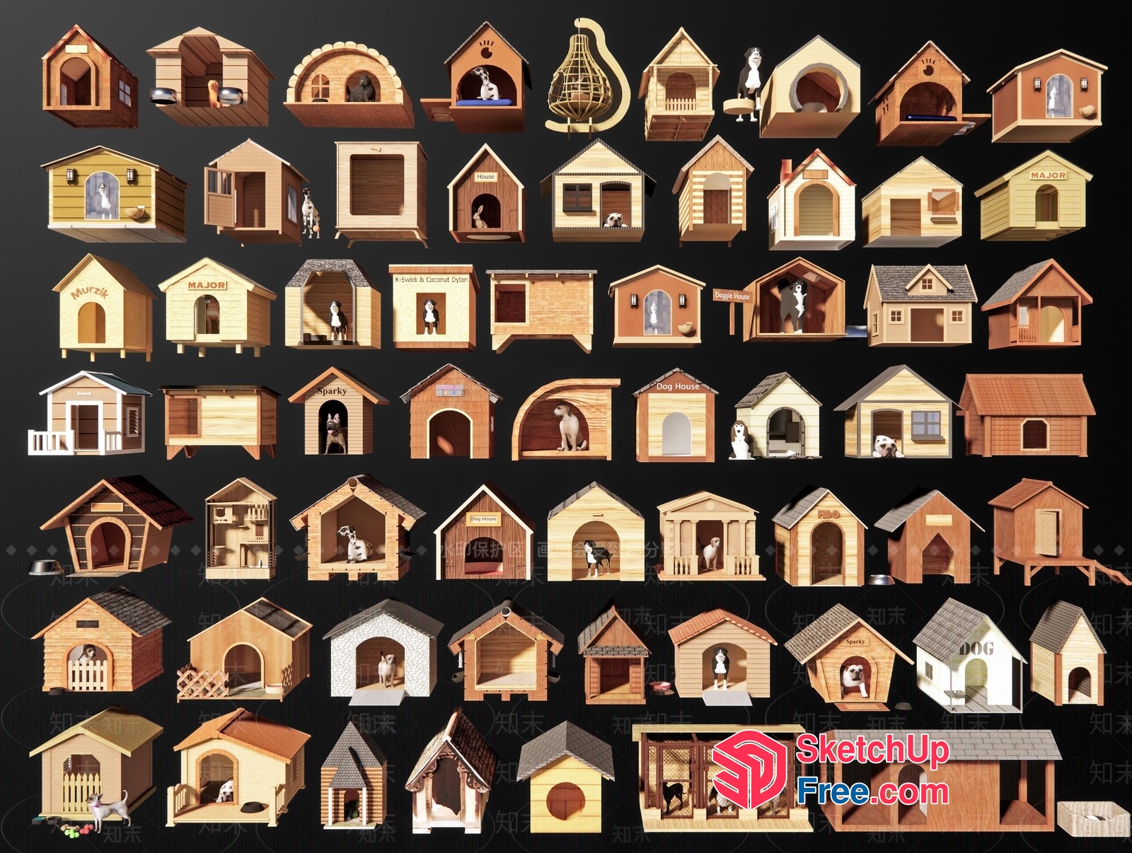 Dog House Collection 3D SketchUp File