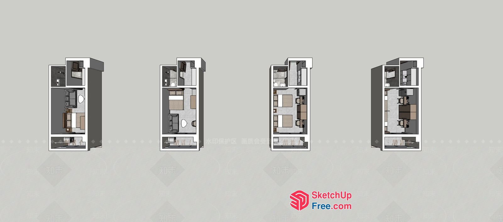 Apartment Plan With Modern And Elegant Interior 3D SketchUp File