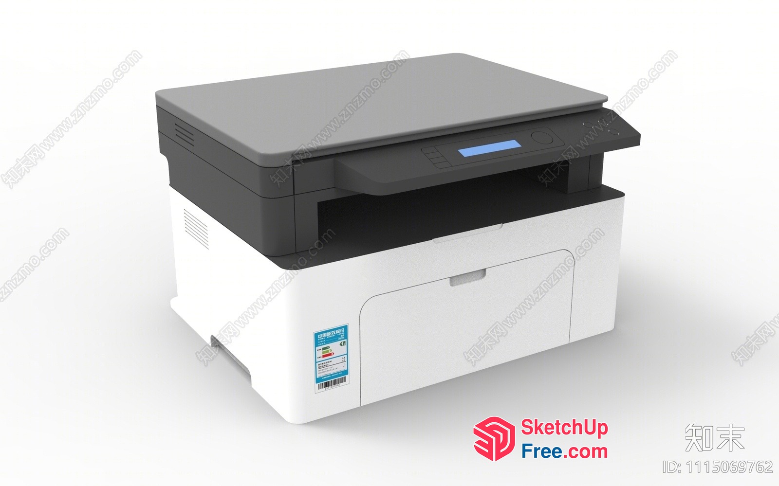 Office Printer With Scanner And Scanner Lid 3D SketchUp File