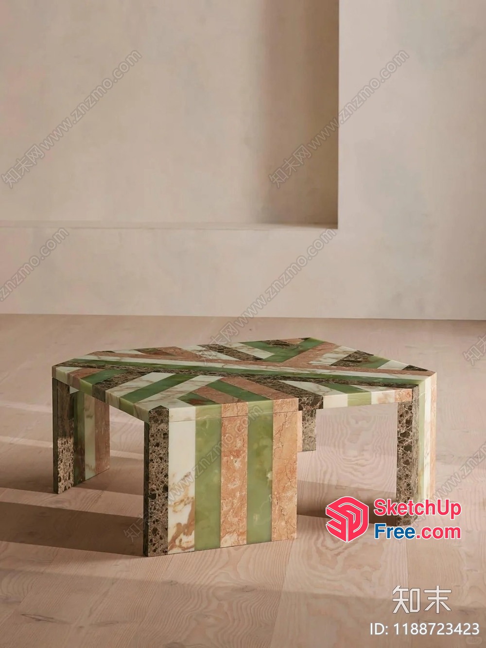 Marble Coffee Table And Bench 3D SketchUp File