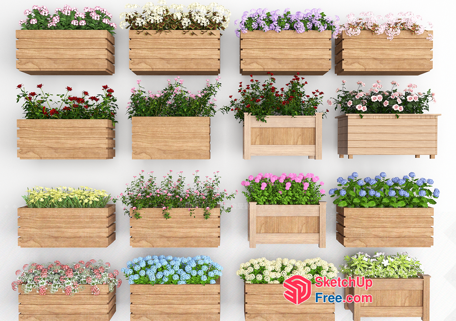 Wooden Flower Boxes 3D SketchUp File