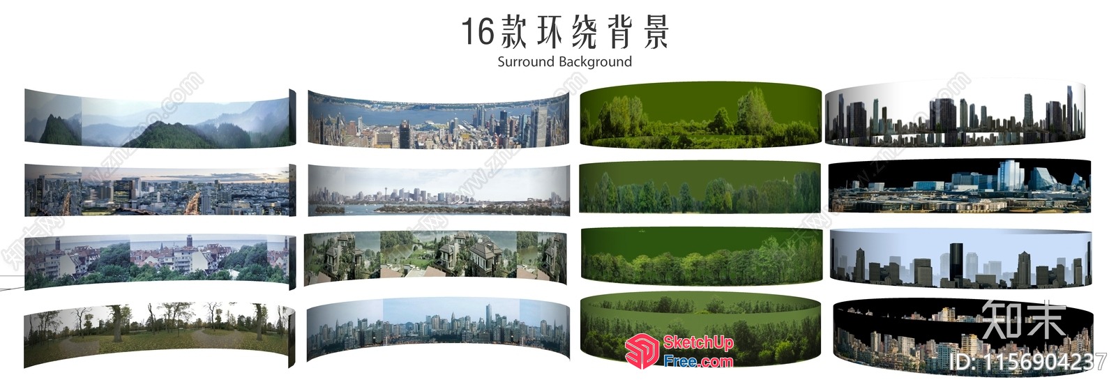 Panoramic Cityscapes And Natural Landscapes 3D SketchUp File