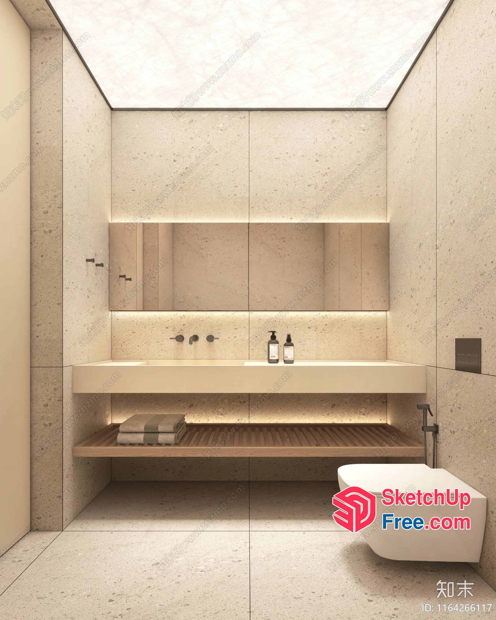 Minimalist Bathroom Interior With Clean Lines And Neutral Colors 3D SketchUp File