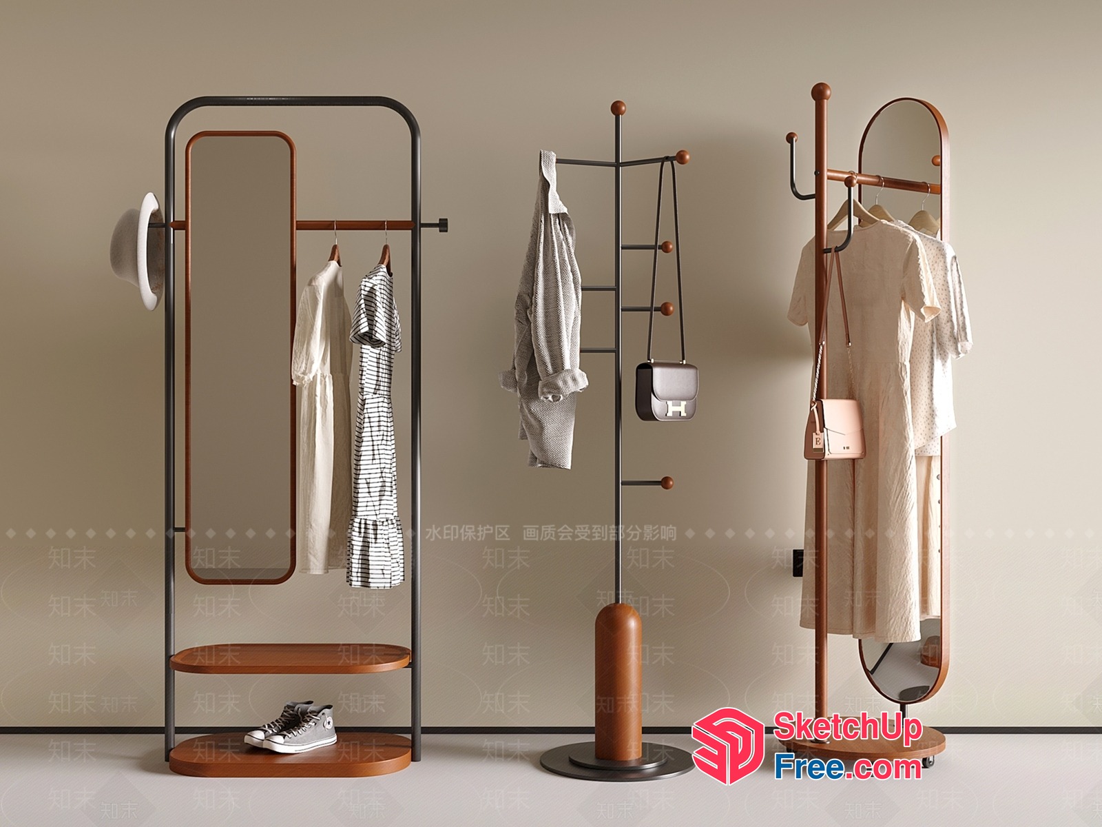 Modern Wardrobe With Hanging And Storage Space 3D SketchUp File