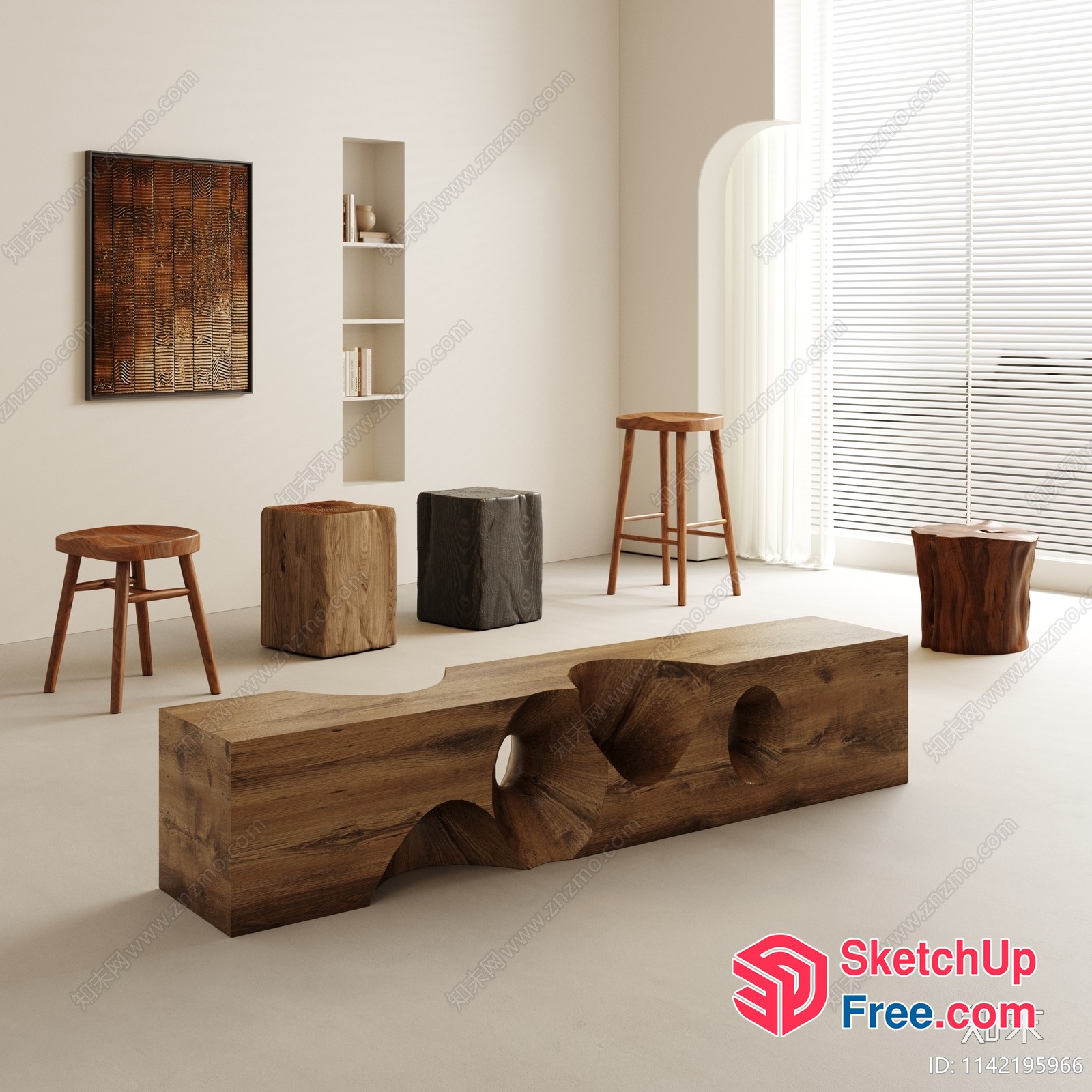 Elegant Modern Living Room Furniture 3D SketchUp File