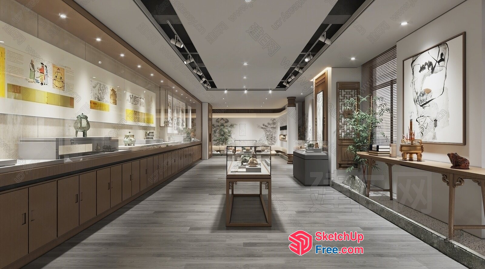 Modern Interior With Artwork And Decorative Elements 3D SketchUp File