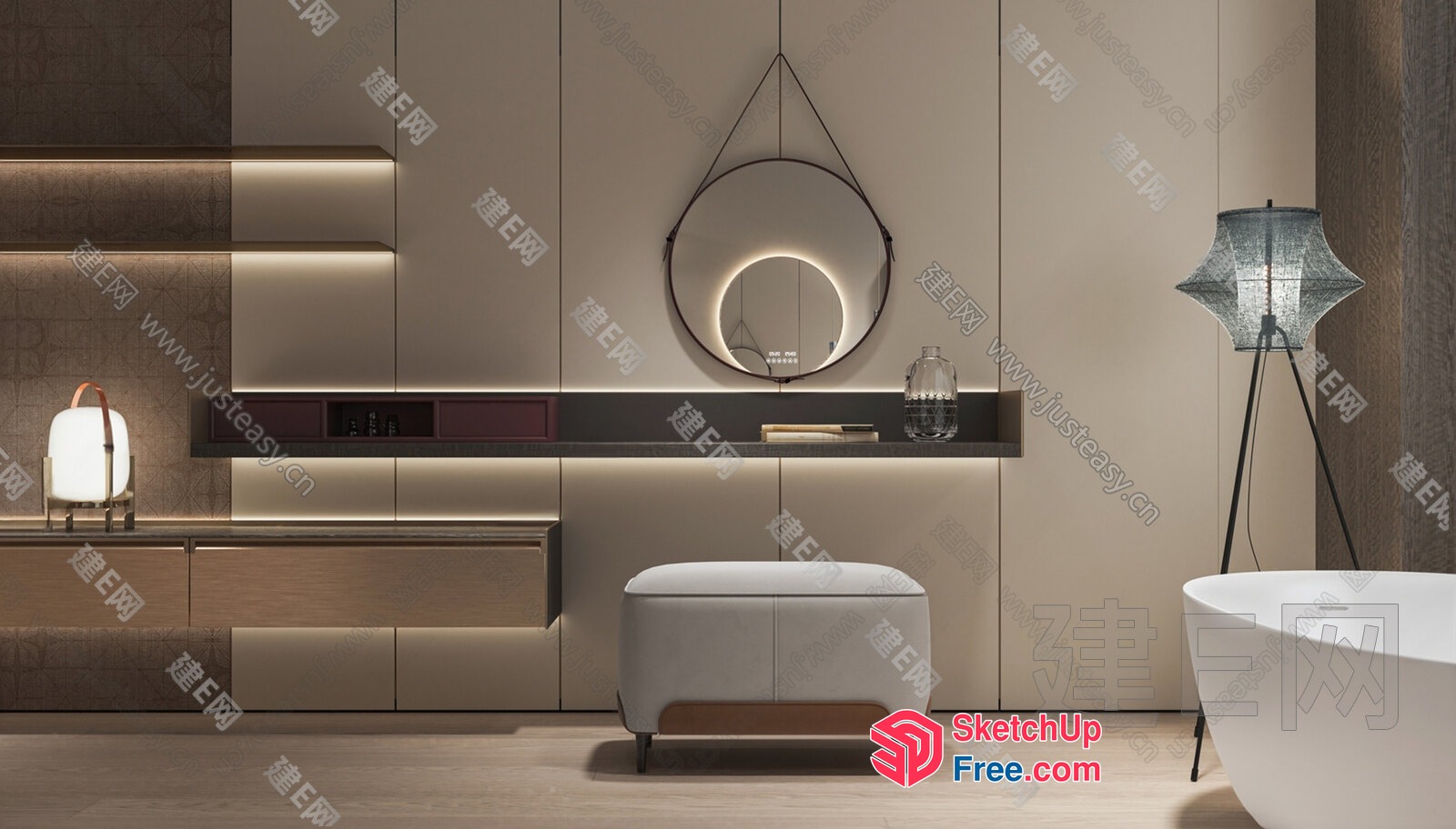 Elegant Modern Bathroom With Sleek Fixtures And Minimalist Decor 3D SketchUp File