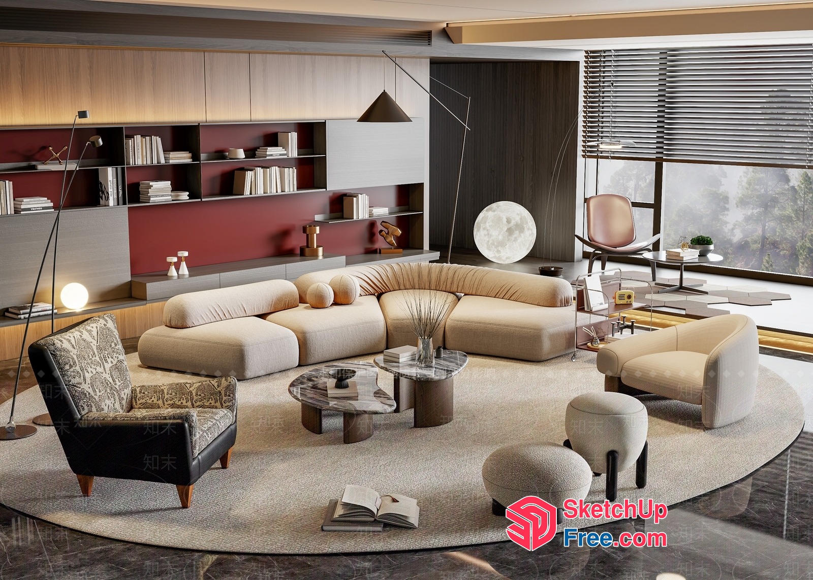 Modern Living Room Interior With Sleek Furniture And Neutral Color Scheme 3D SketchUp File