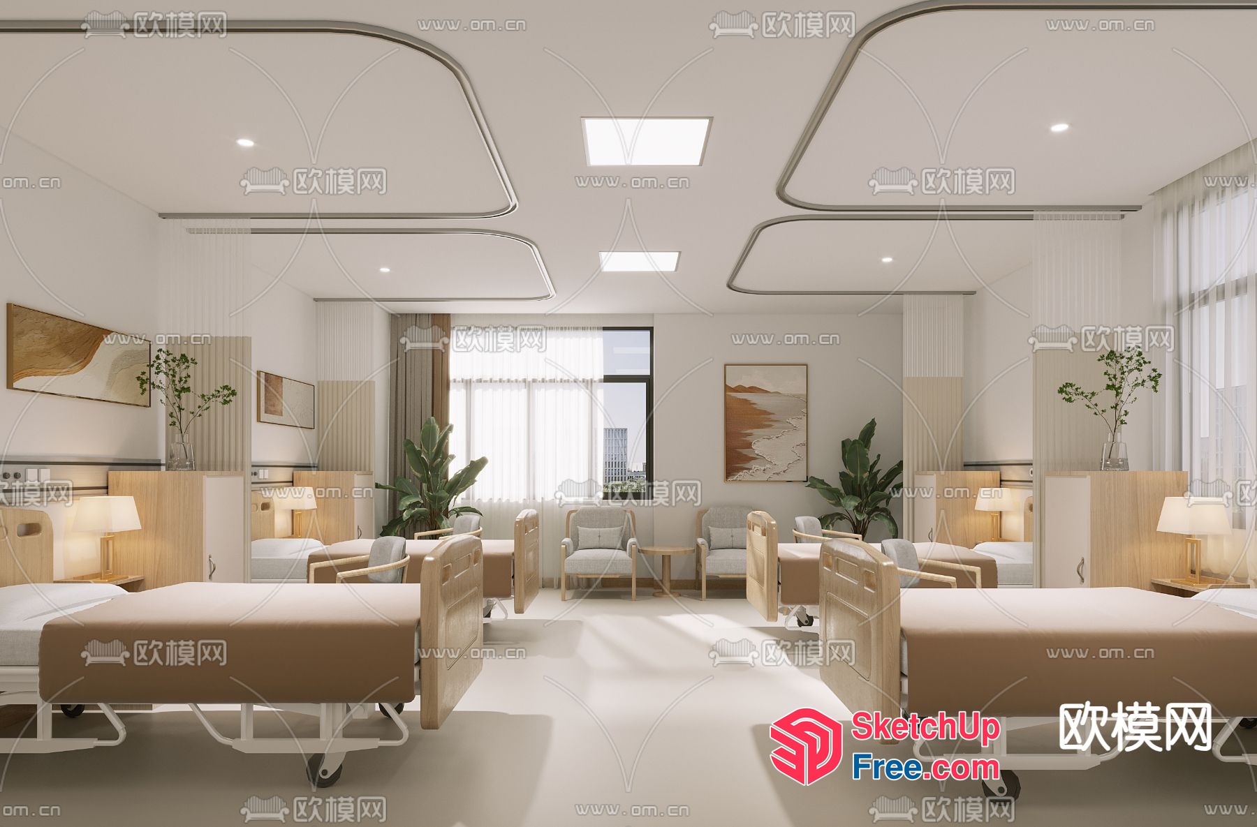 Modern Hospital Interior Design 3D SketchUp File