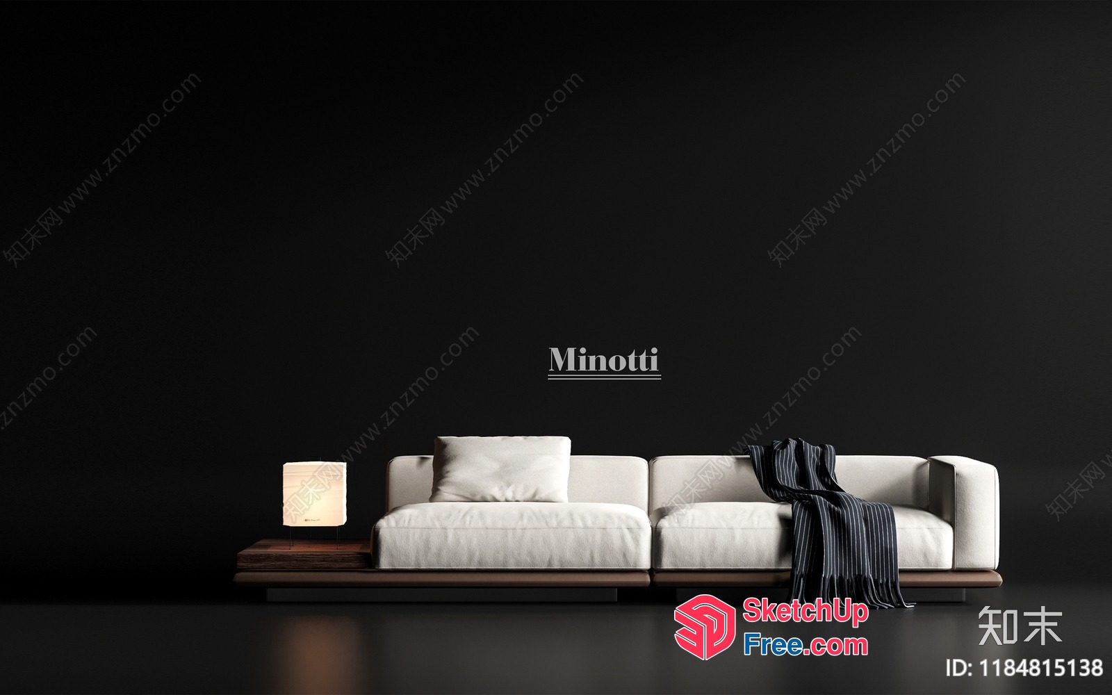Modern Minotti Sofa And Lamp Setting 3D SketchUp File