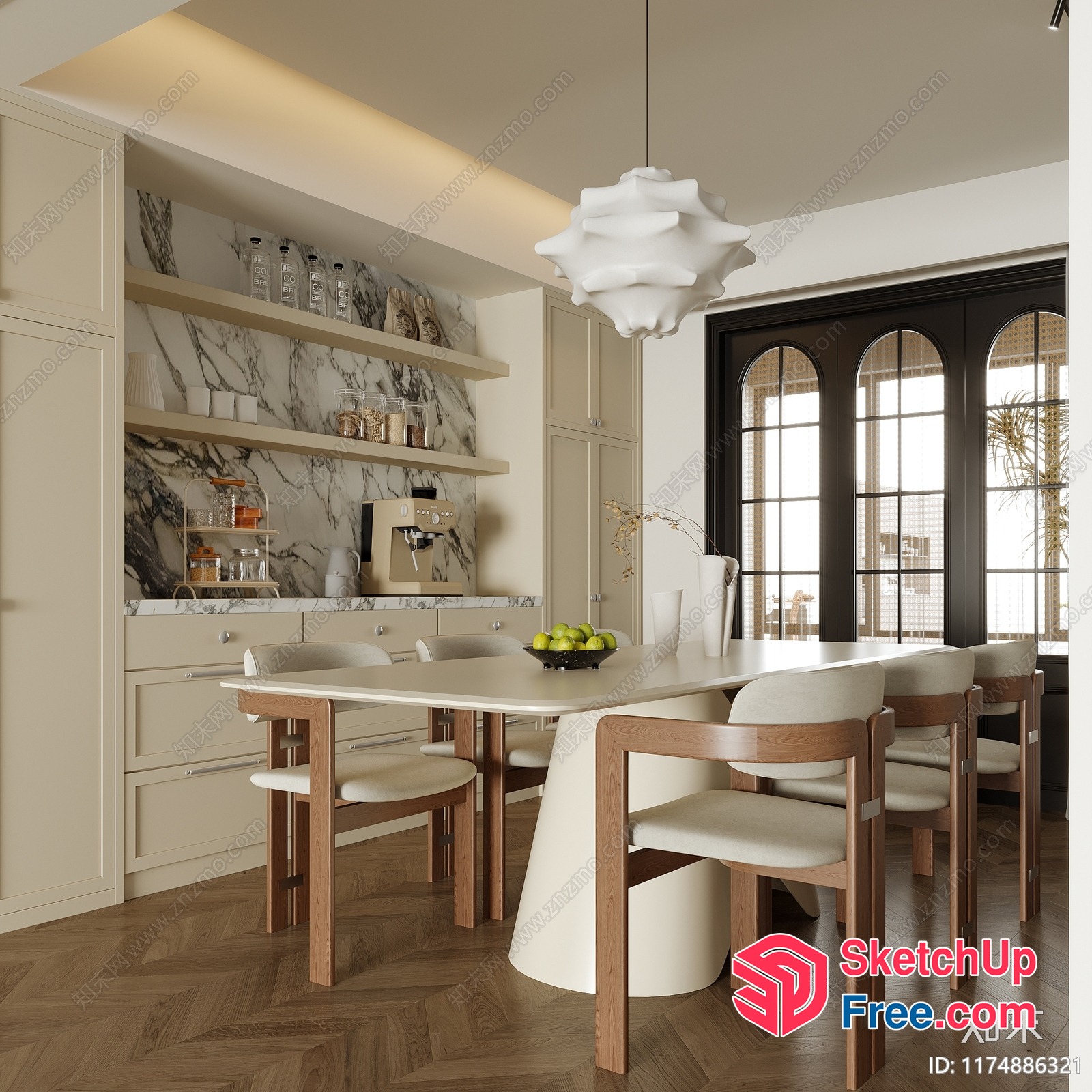 Elegant And Modern Dining Room Interior 3D SketchUp File