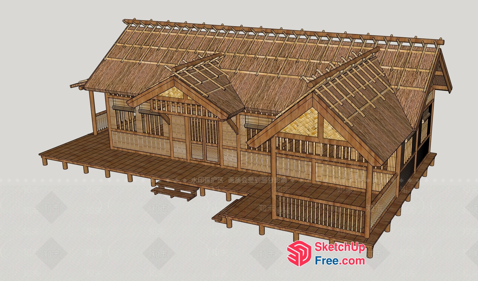Traditional Japanese Style Wooden House 3D SketchUp File