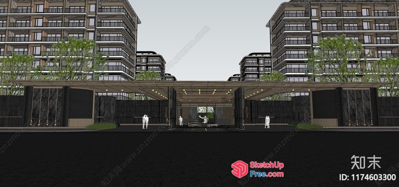 Modern Apartment Complex With Contemporary Architecture 3D SketchUp File