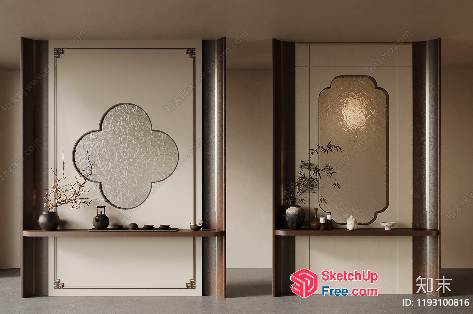 Elegant Traditional Asian Interior Design 3D SketchUp File