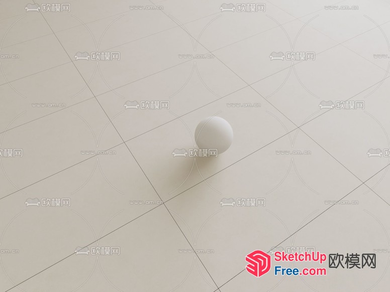 White Ball On A White Surface With Lines 3D SketchUp File