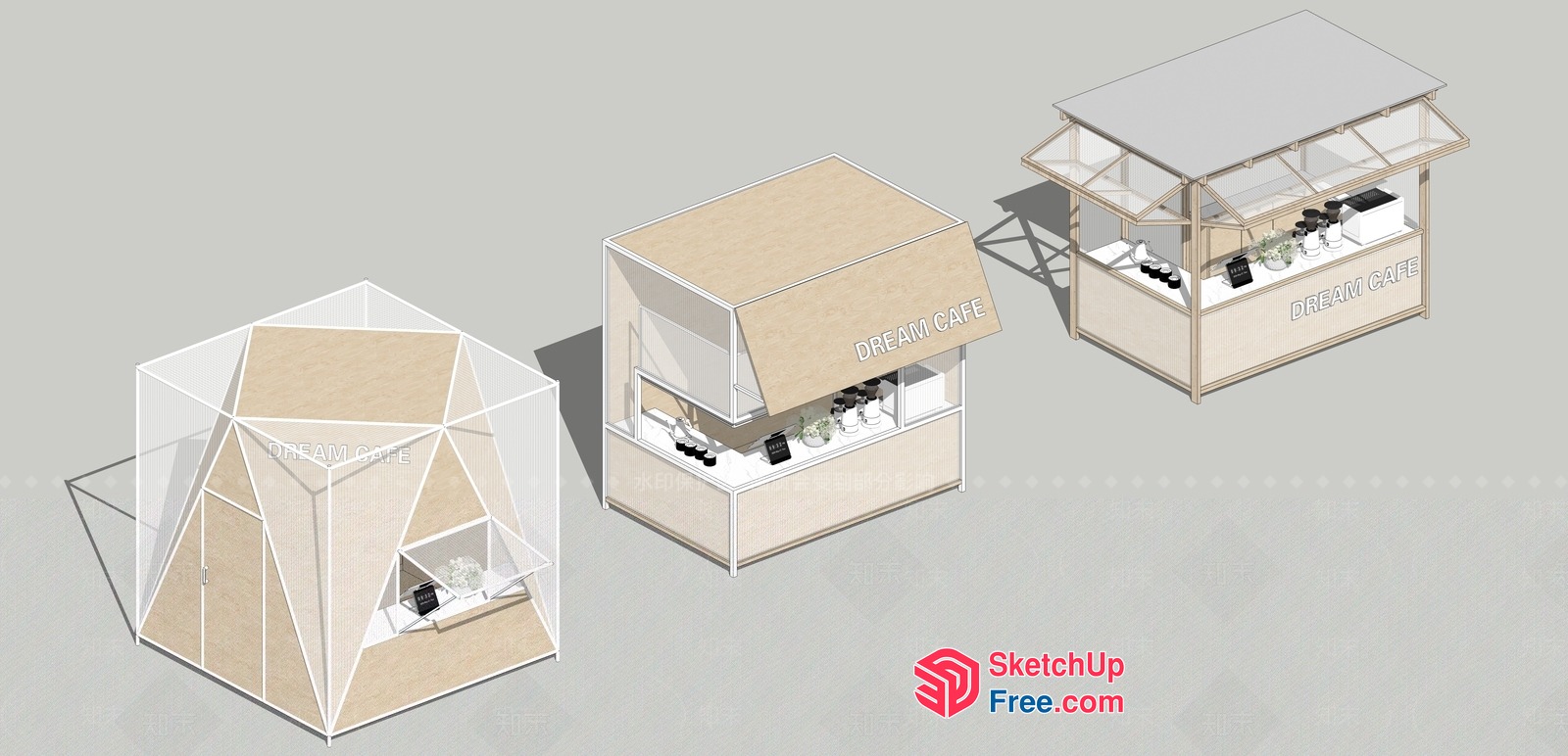 Futuristic Minimalist Cafe 3D SketchUp File