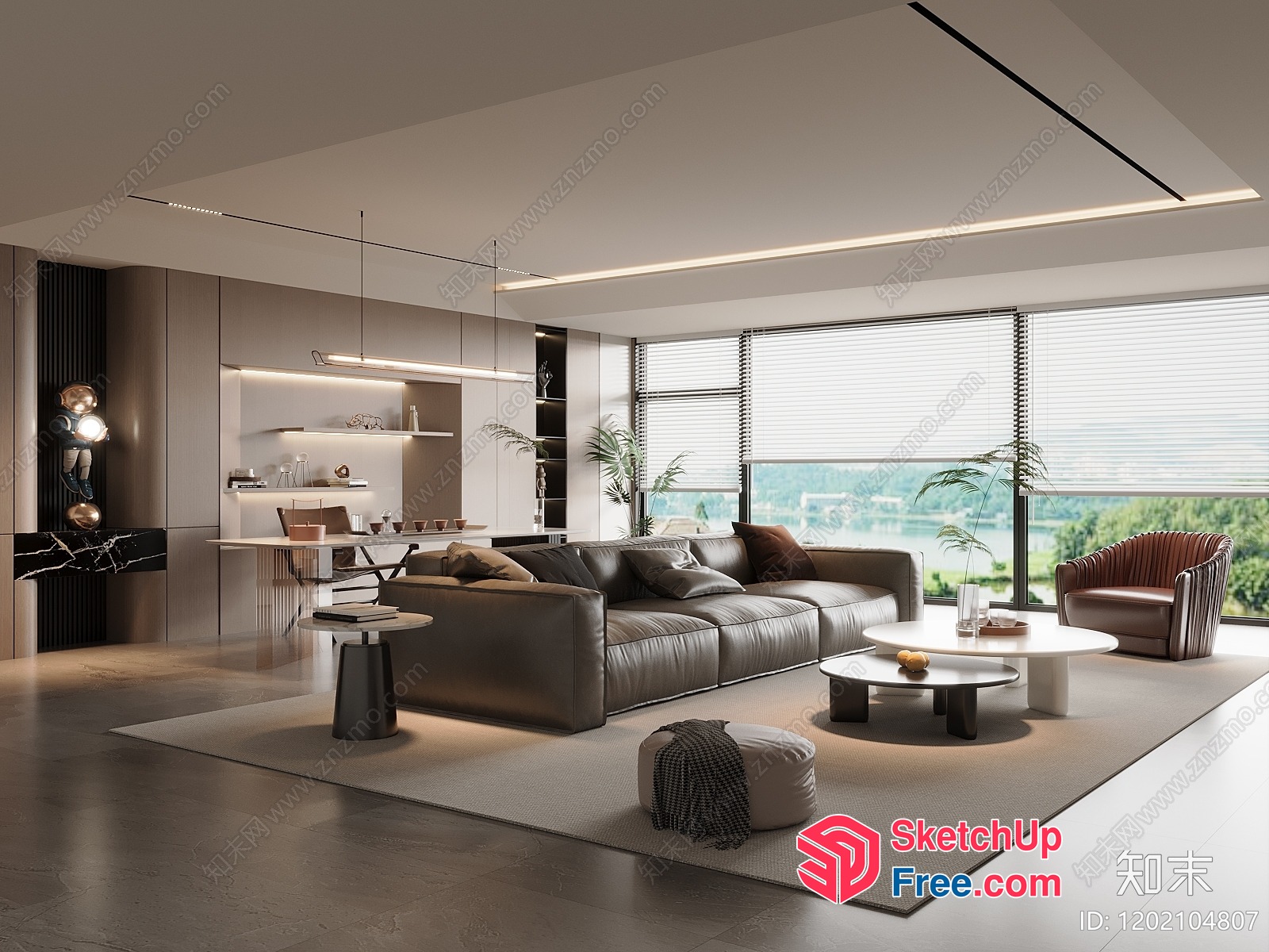 Modern Luxury Living Room With Sleek Furniture 3D SketchUp File
