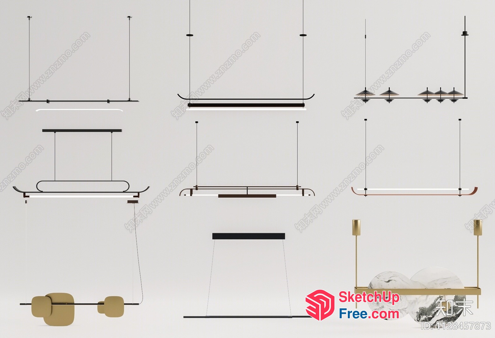 Modern Minimalist Lighting Fixtures Collection 3D SketchUp File