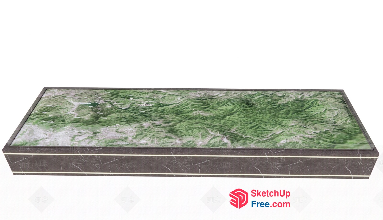 Green And Grey Textured Decorative Box 3D SketchUp File