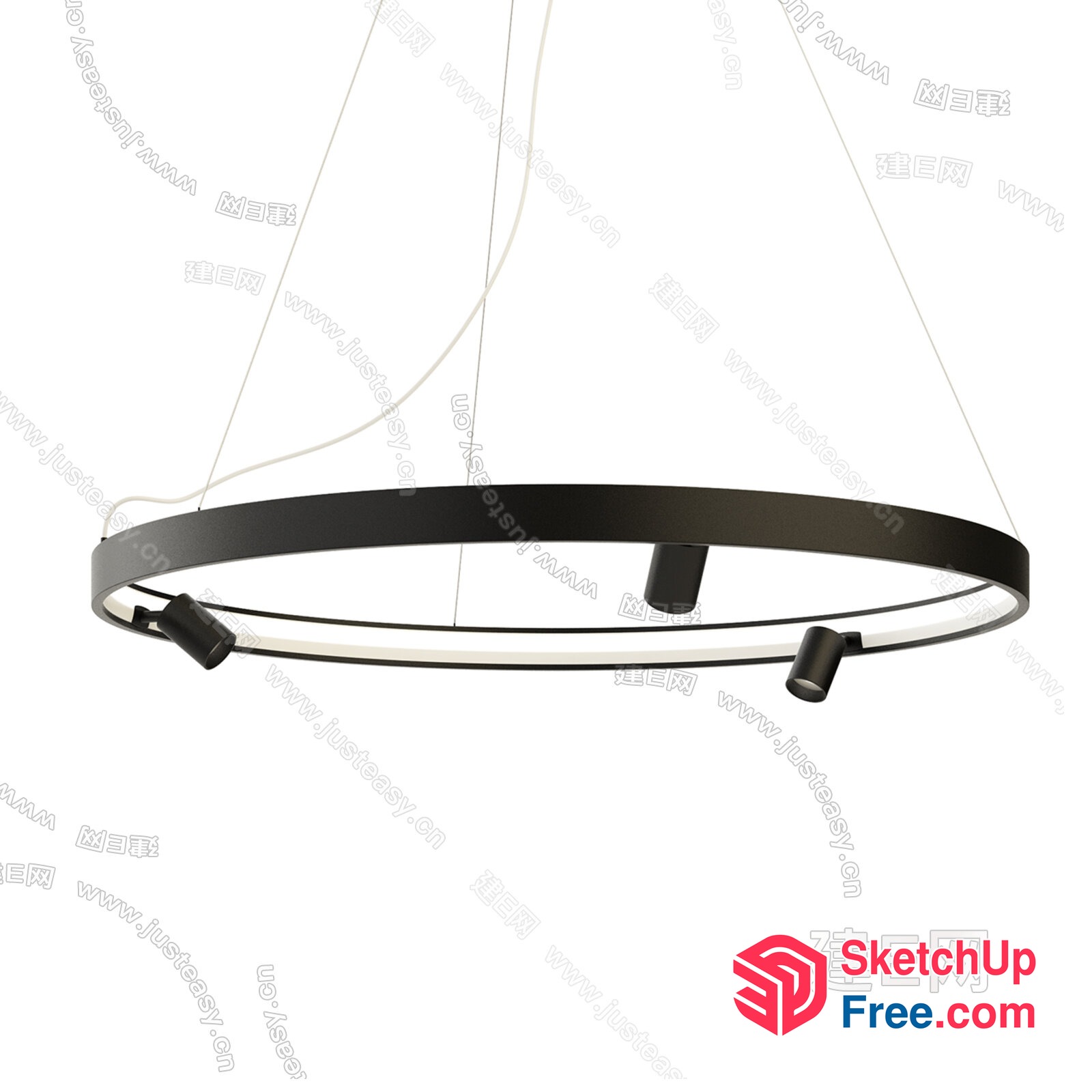 Modern Minimalist Circular Light Fixture 3D SketchUp File