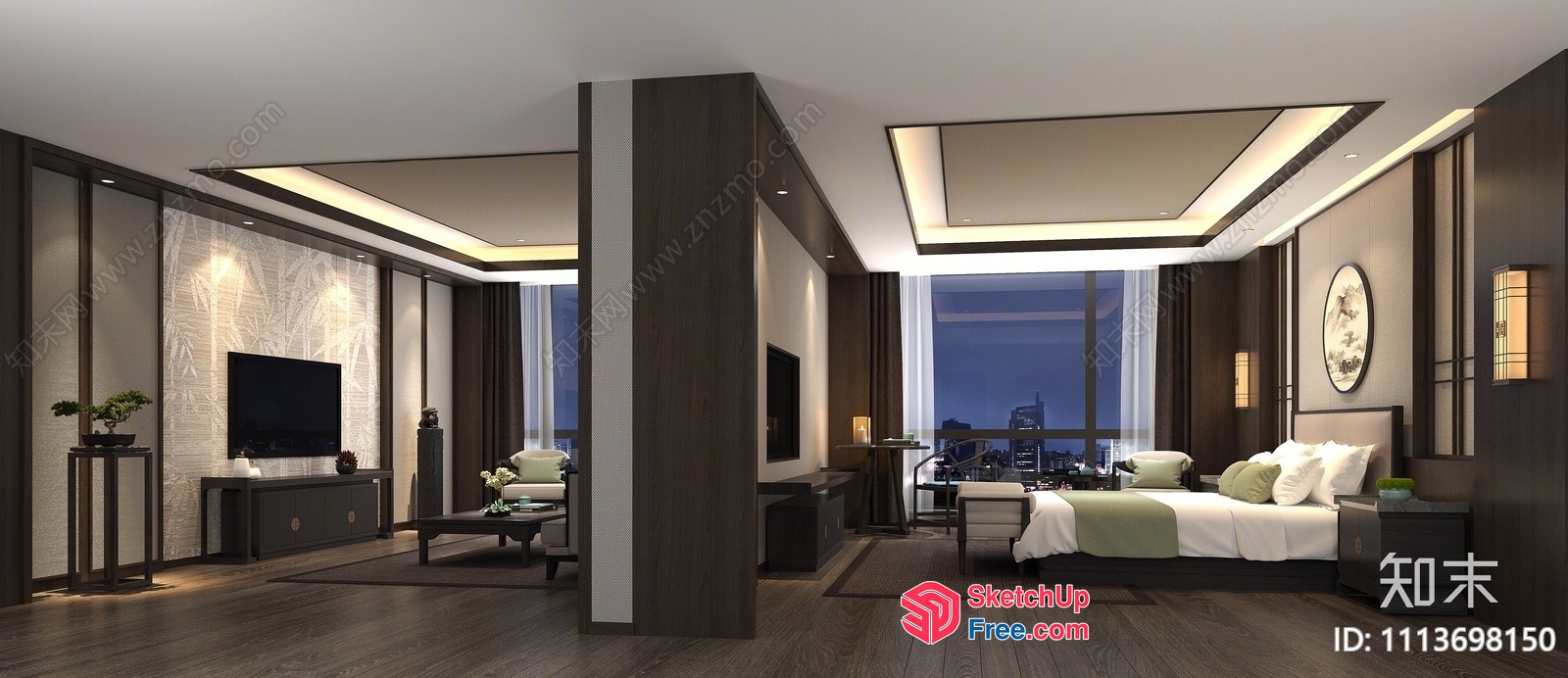 Luxurious Modern Bedroom Interior Design 3D SketchUp File