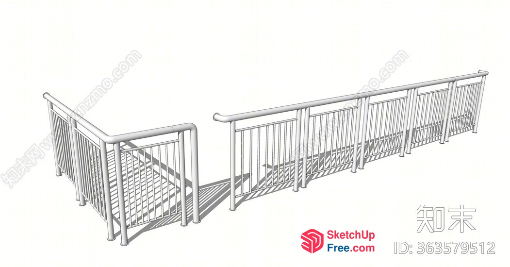 Simple Metal Stair Railing 3D SketchUp File