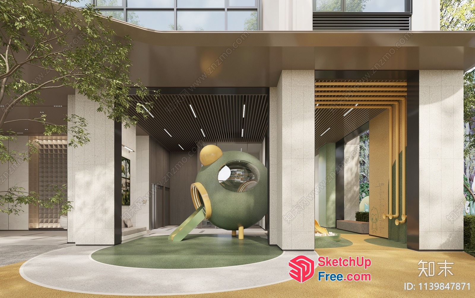 Modern Contemporary Exterior Playground 3D SketchUp File