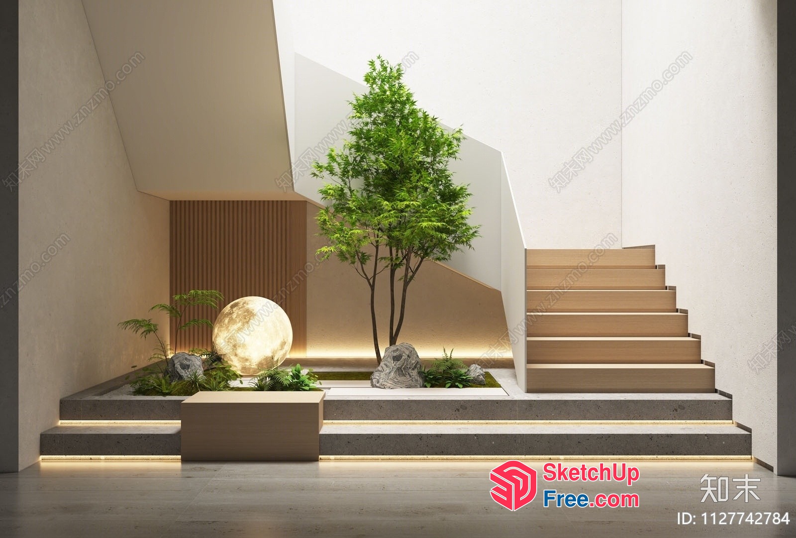 Staircase And Garden Decor 3D SketchUp File