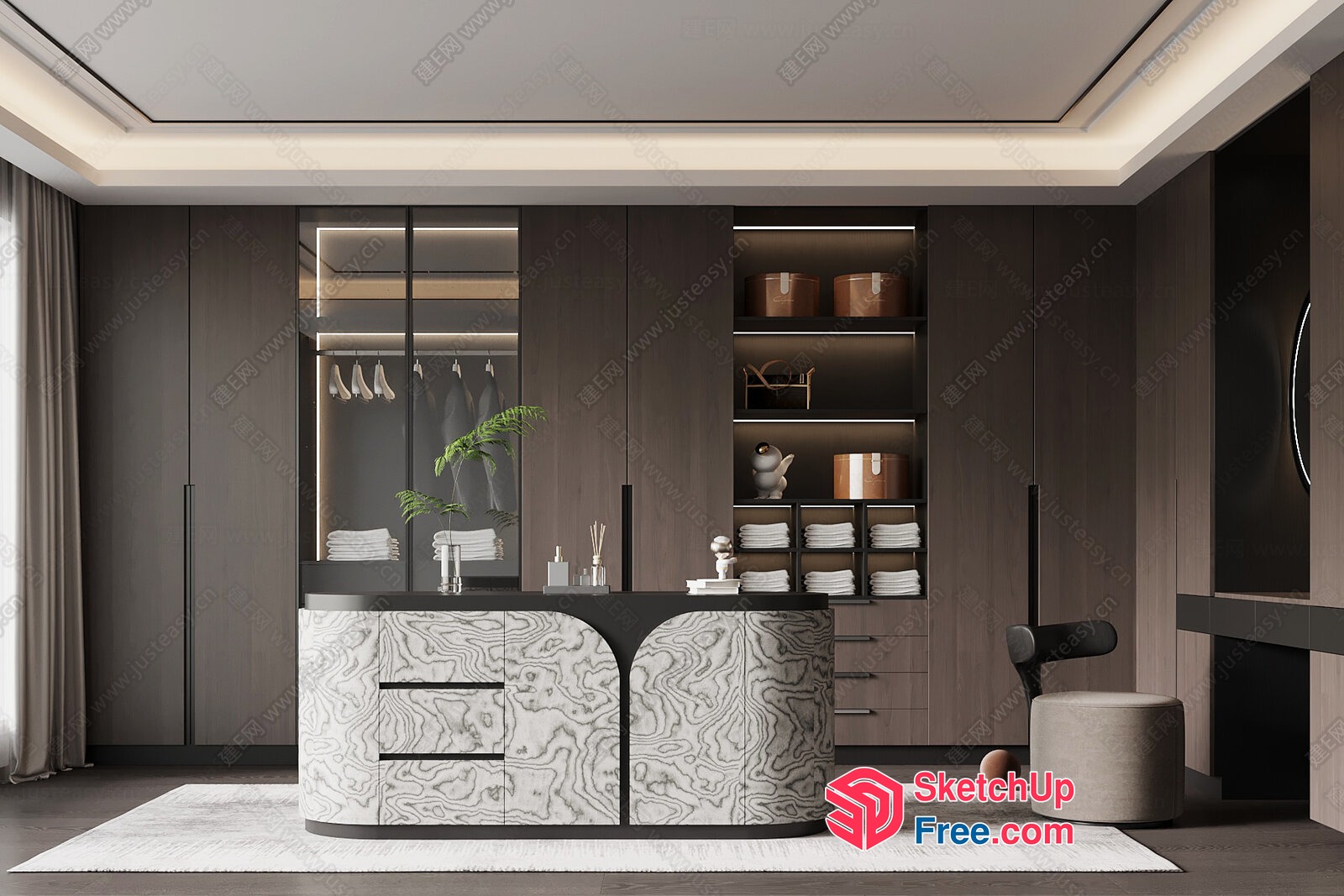 Elegant Modern Minimalist Living Room 3D SketchUp File