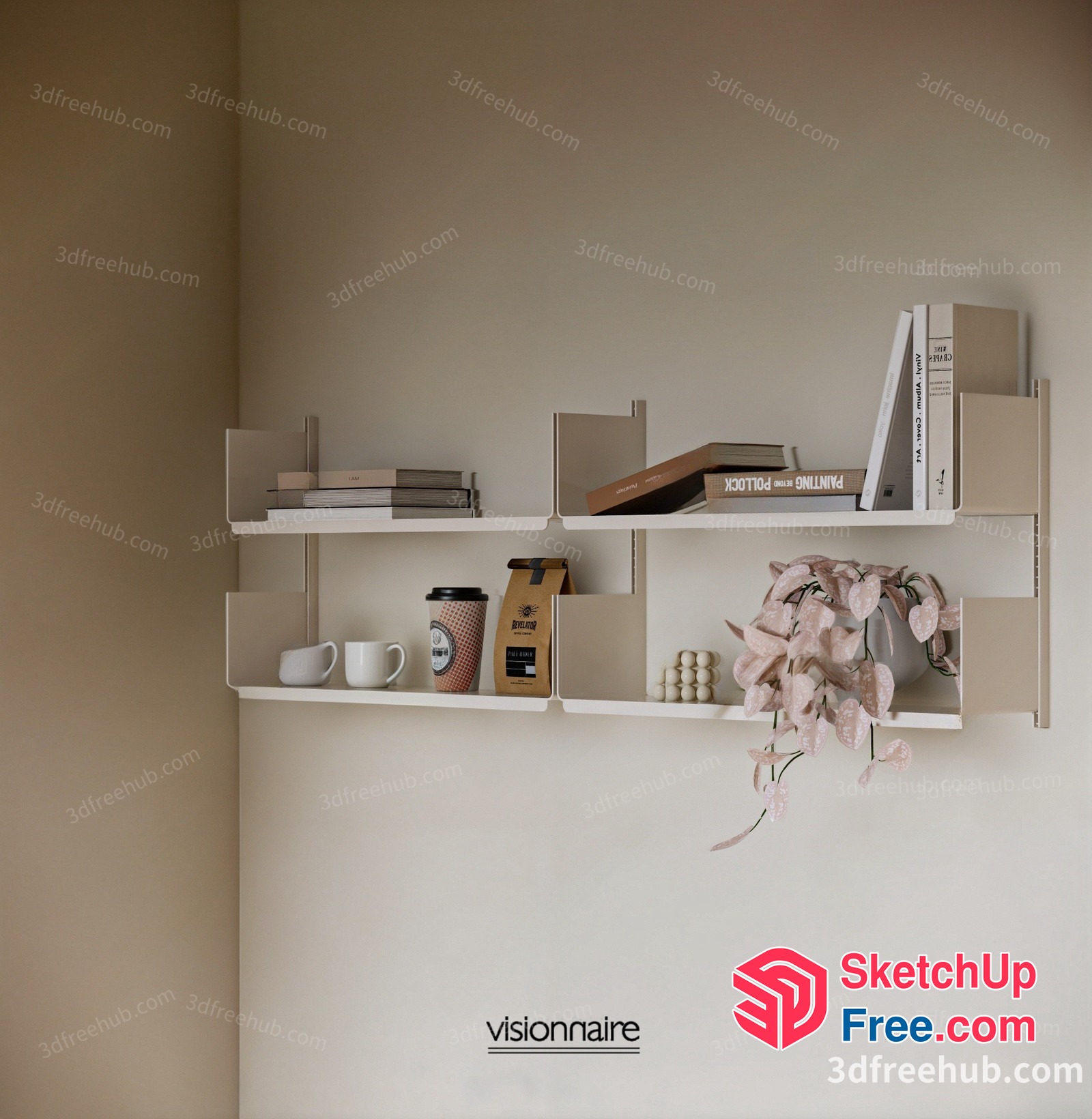 Modern Shelving Unit For Office Or Home 3D SketchUp File
