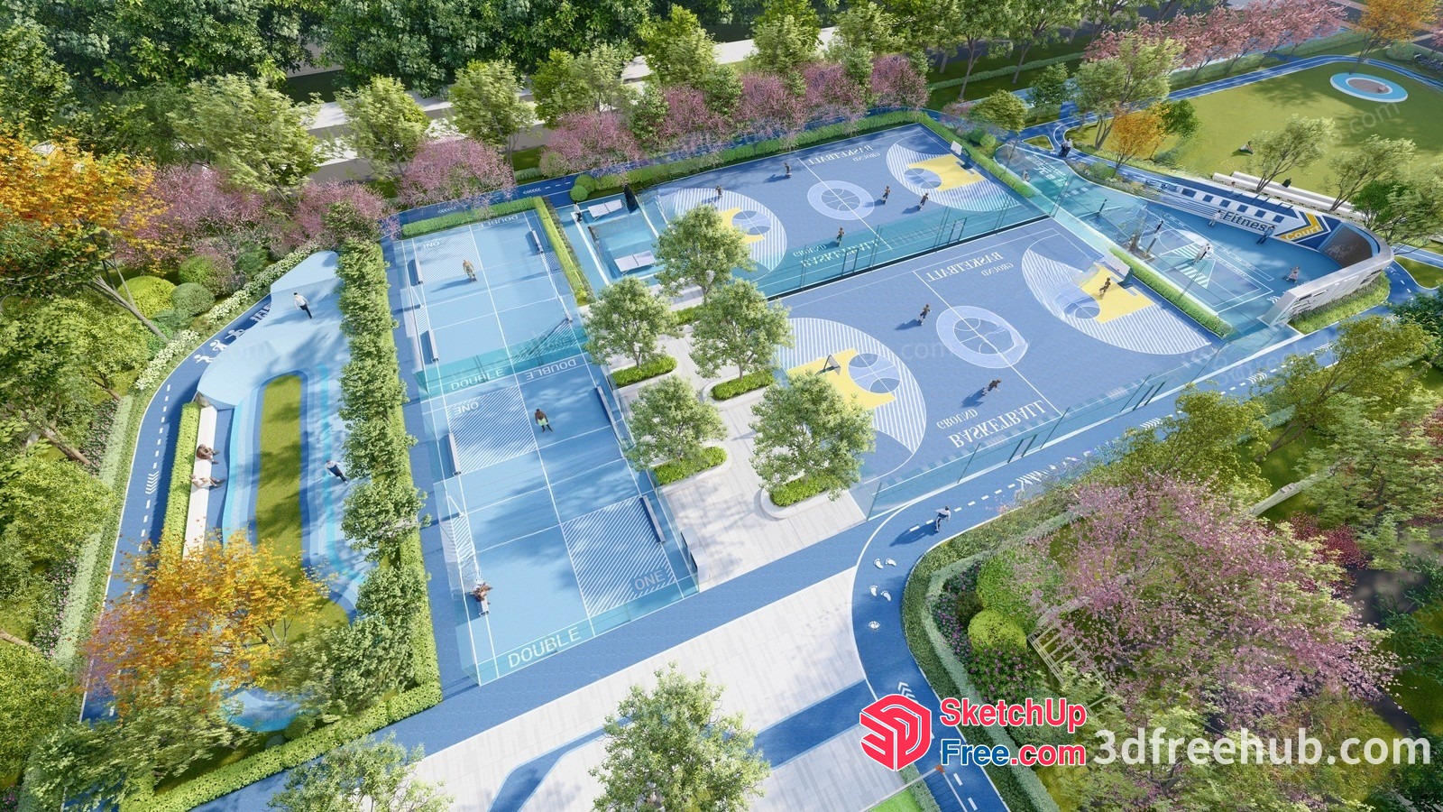 Outdoor Sports Facilities And Park 3D SketchUp File