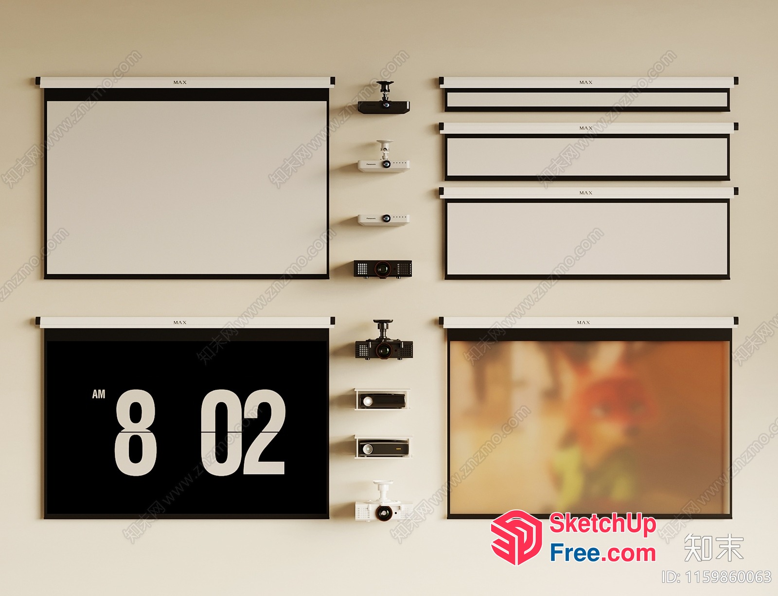 Projector Screen Display Collection 3D SketchUp File