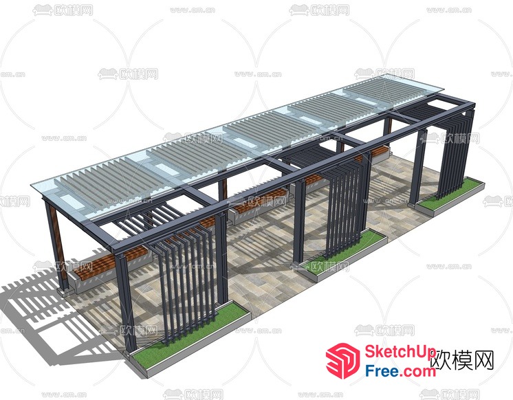 Glass Curtain Wall 3D SketchUp File