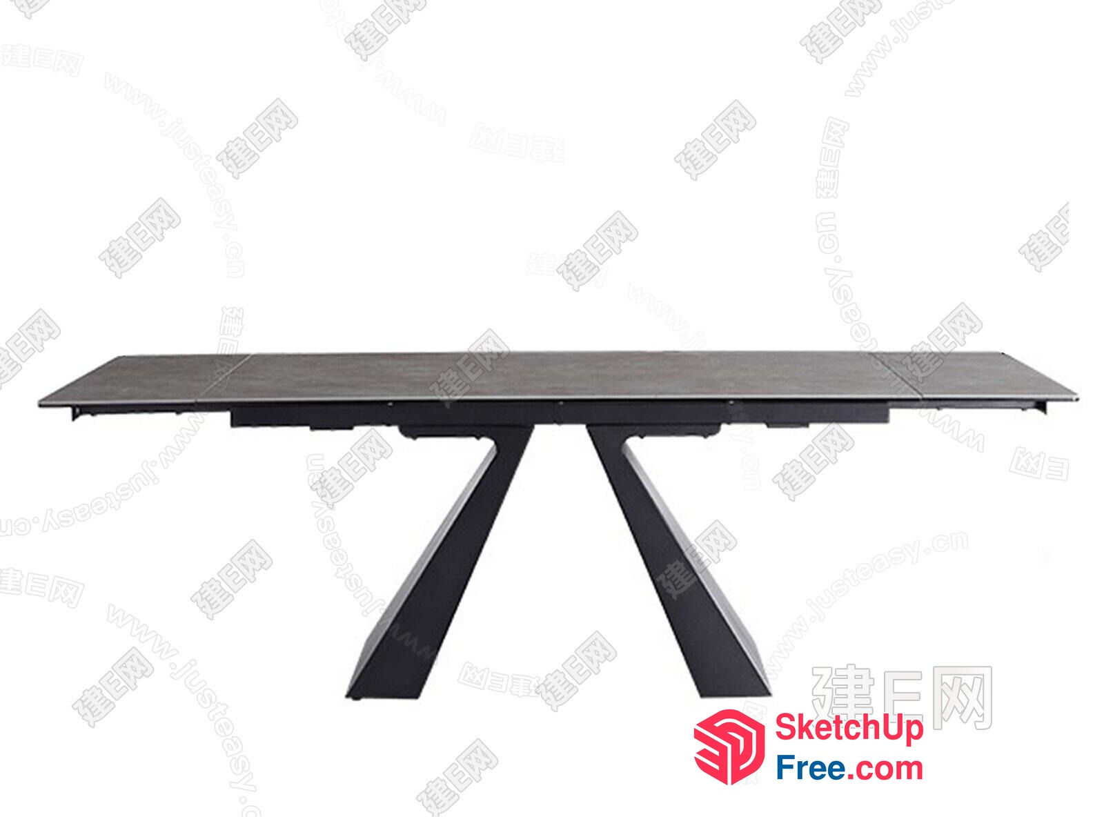 Modern Black Dining Table Set 3D SketchUp File